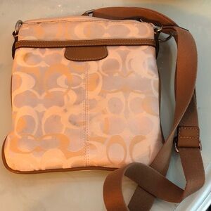 Coach Beige and Brown Crossbody Bag